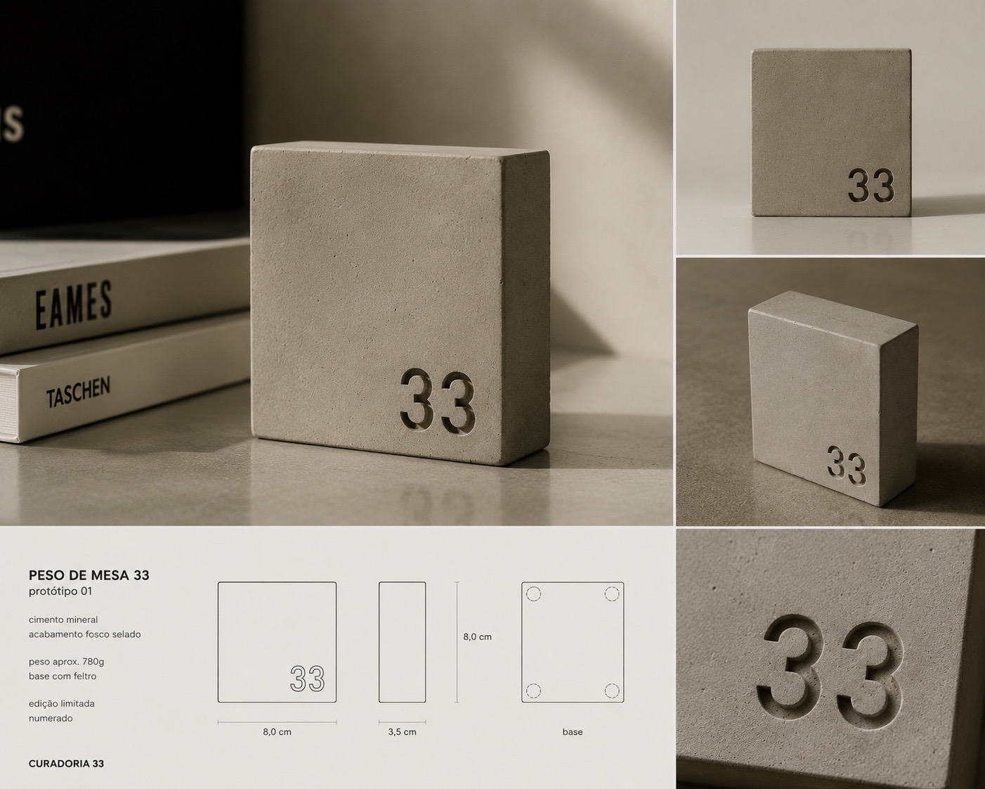 Peso de mesa 33 — protótipo 01